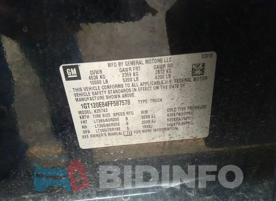 1GT120E84FF587578 Photo# 9