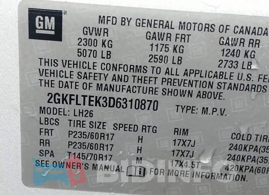 2GKFLTEK3D6310870 Photo# 9