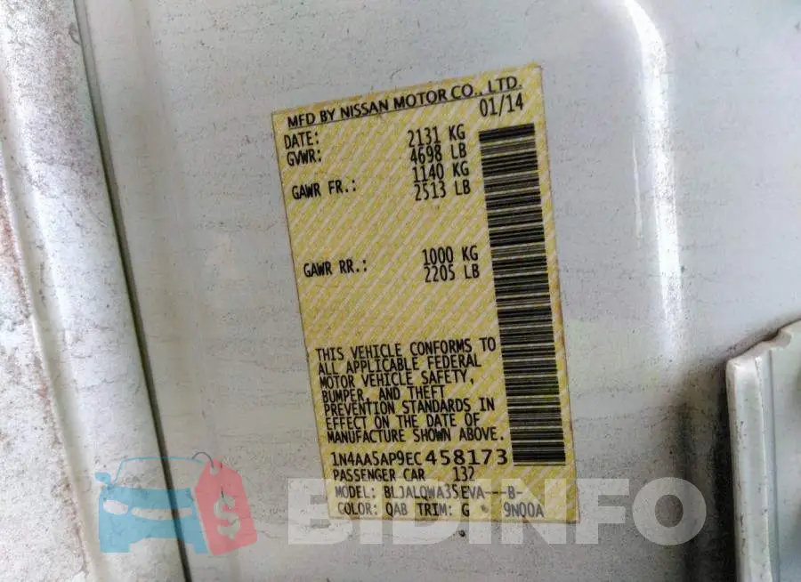 1N4AA5AP9EC458173 Photo# 9