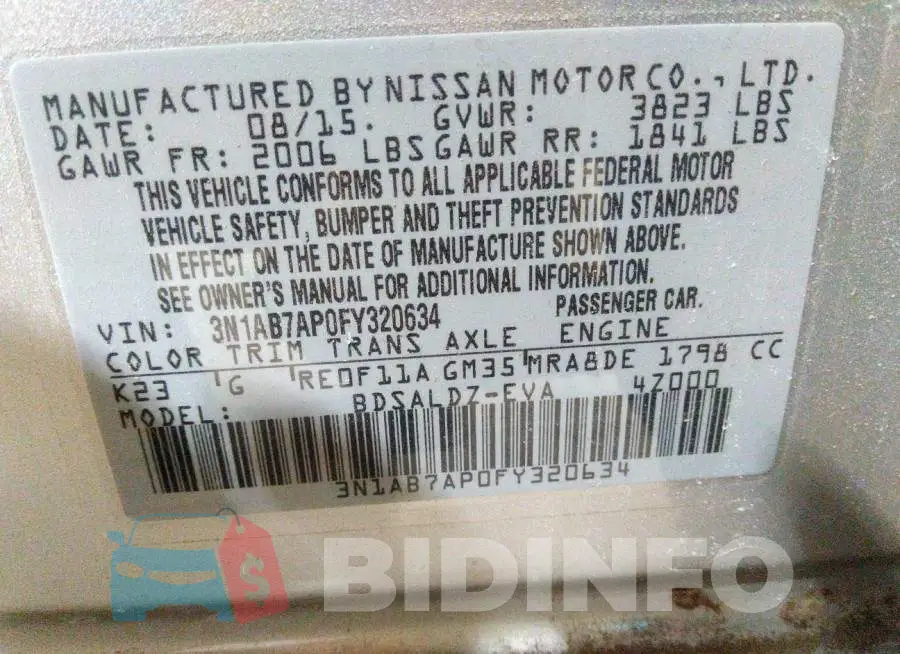 3N1AB7AP0FY320634 Photo# 9