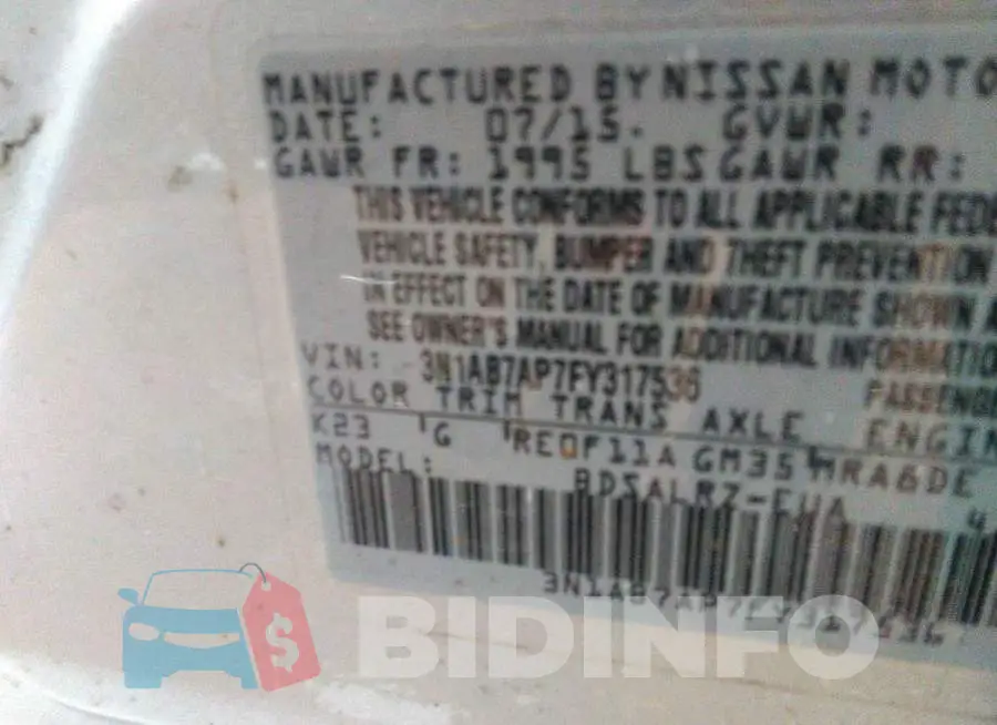 3N1AB7AP7FY317536 Photo# 9