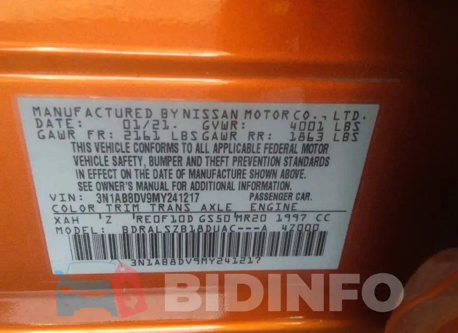 3N1AB8DV9MY241217 Photo# 9