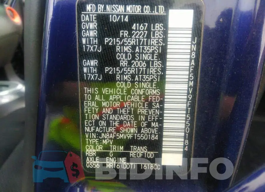 JN8AF5MV9FT550184 Photo# 9