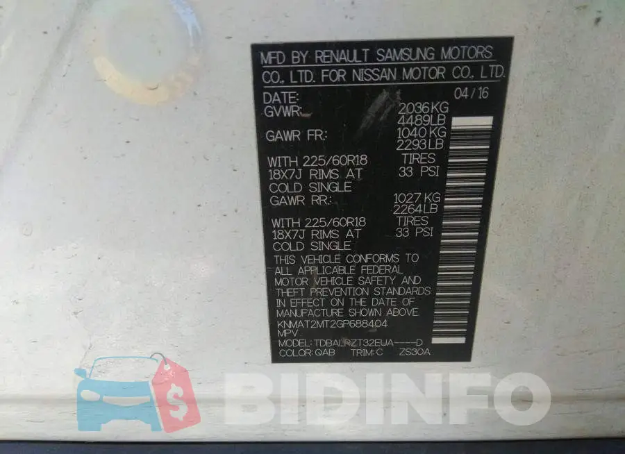 KNMAT2MT2GP688404 Photo# 9