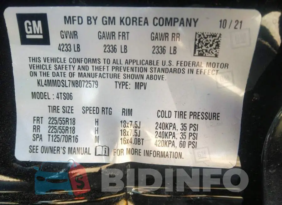 KL4MMDSL7NB072579 Photo# 9
