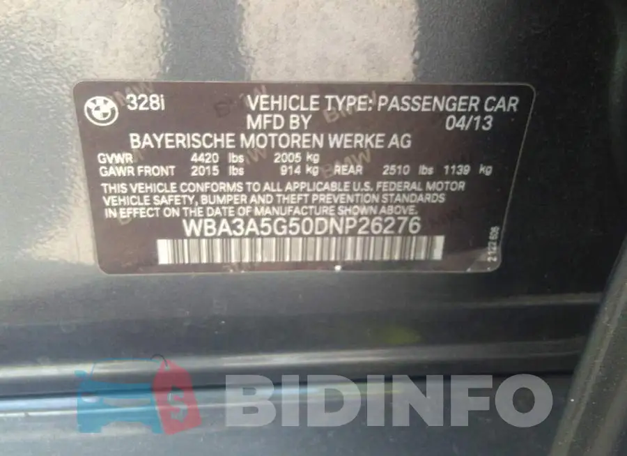 WBA3A5G50DNP26276 Photo# 9