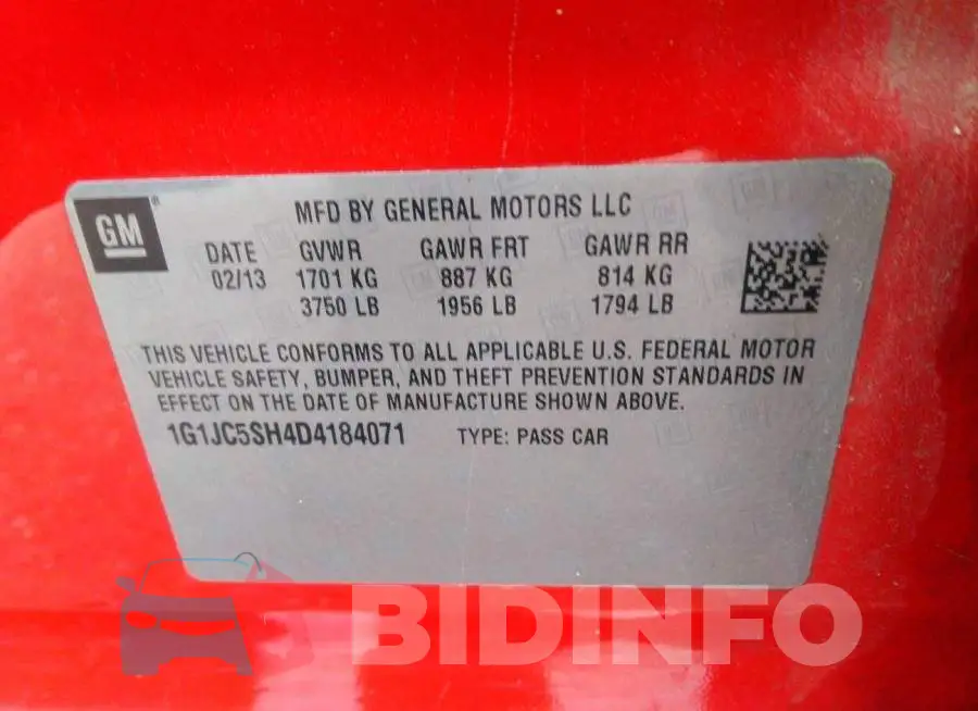 1G1JC5SH4D4184071 Photo# 9