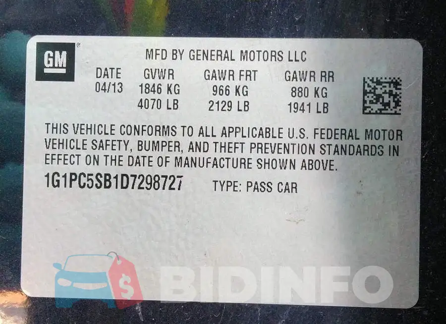 1G1PC5SB1D7298727 Photo# 9