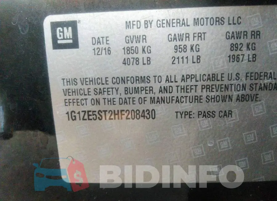 1G1ZE5ST2HF208430 Photo# 9
