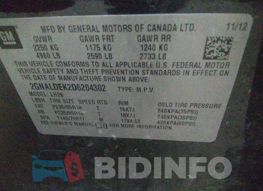 2GNALDEK2D6204302 Photo# 9