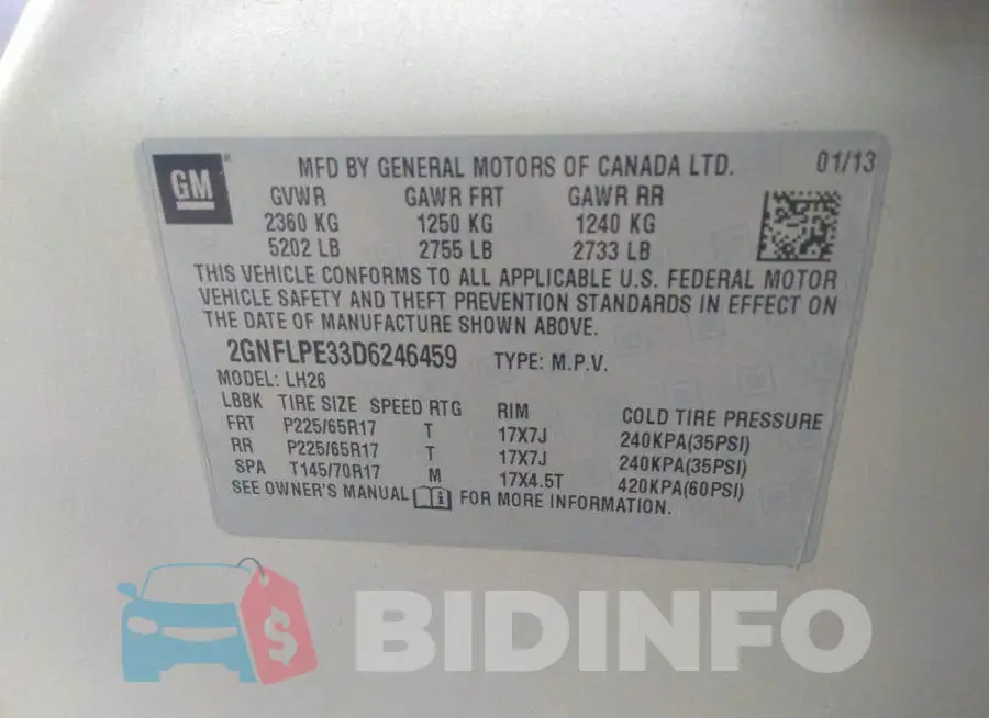 2GNFLPE33D6246459 Photo# 9
