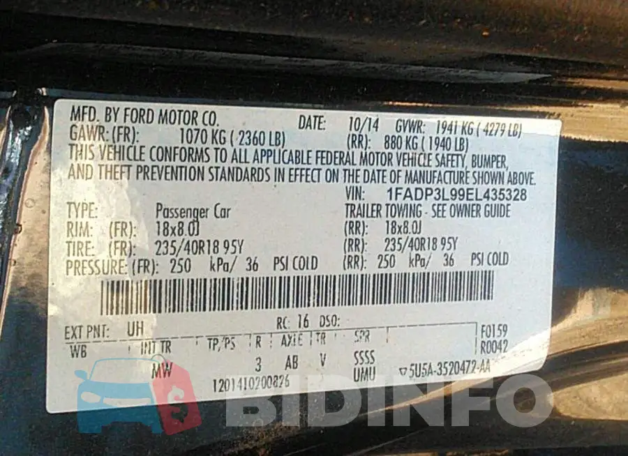1FADP3L99EL435328 Photo# 9