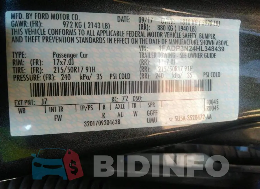 1FADP3N24HL348439 Photo# 9