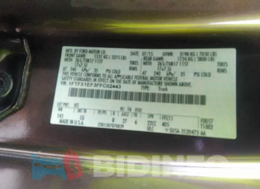1FTFX1EF3FFC02443 Photo# 9