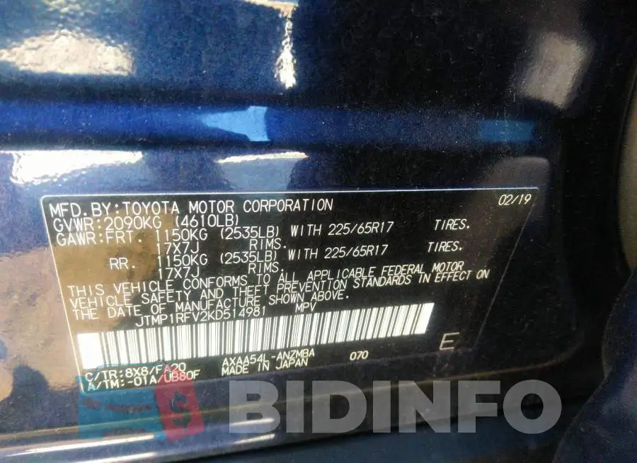 JTMP1RFV2KD514981 Photo# 9