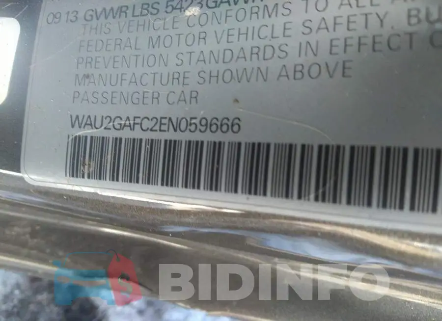 WAU2GAFC2EN059666 Photo# 9