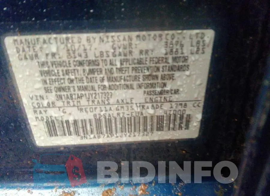 3N1AB7AP1JY217327 Photo# 9