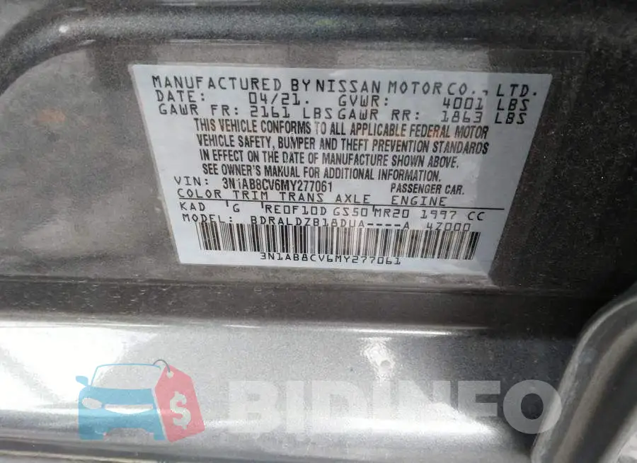 3N1AB8CV6MY277061 Photo# 9
