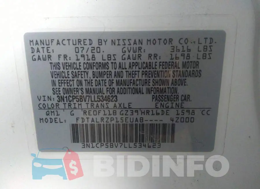 3N1CP5BV7LL534623 Photo# 9