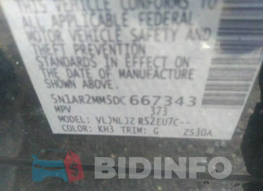 5N1AR2MM5DC667343 Photo# 9