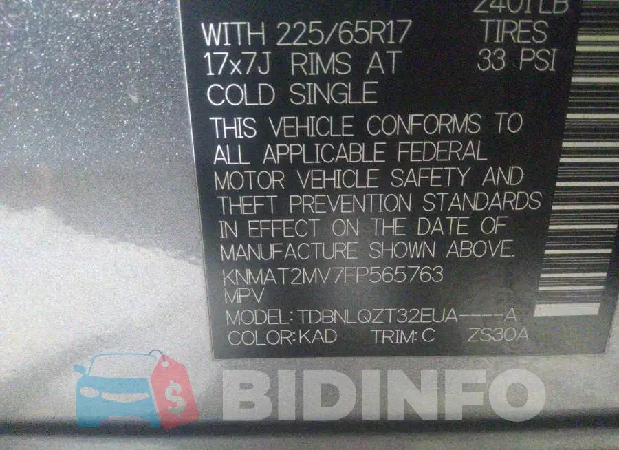 KNMAT2MV7FP565763 Photo# 9