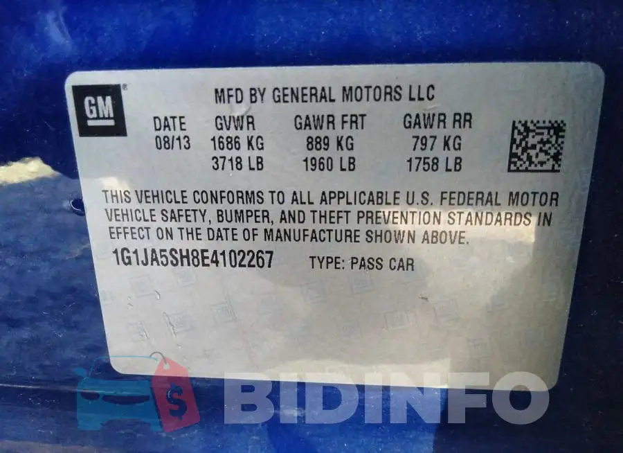 1G1JA5SH8E4102267 Photo# 9