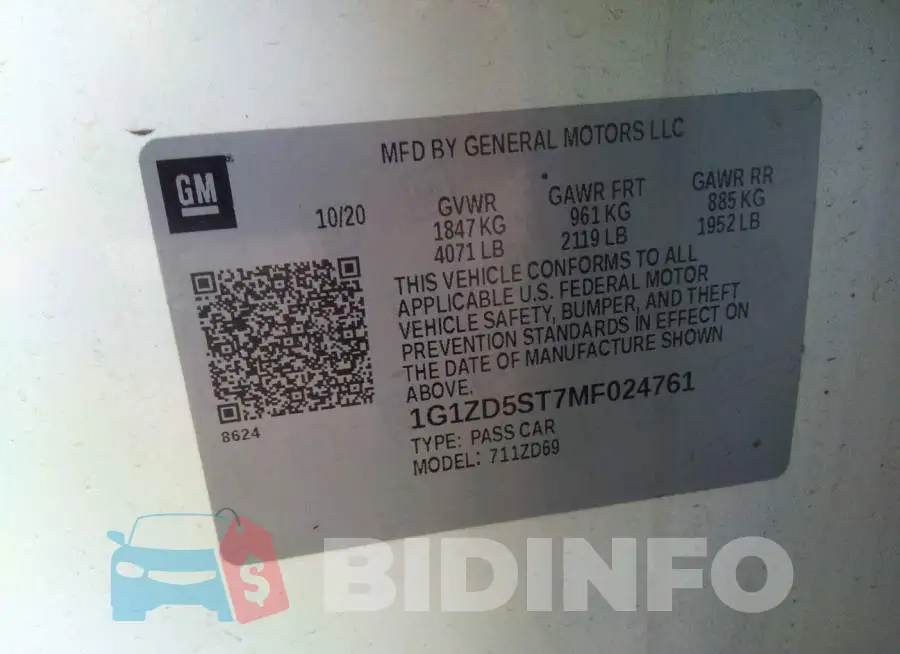 1G1ZD5ST7MF024761 Photo# 9
