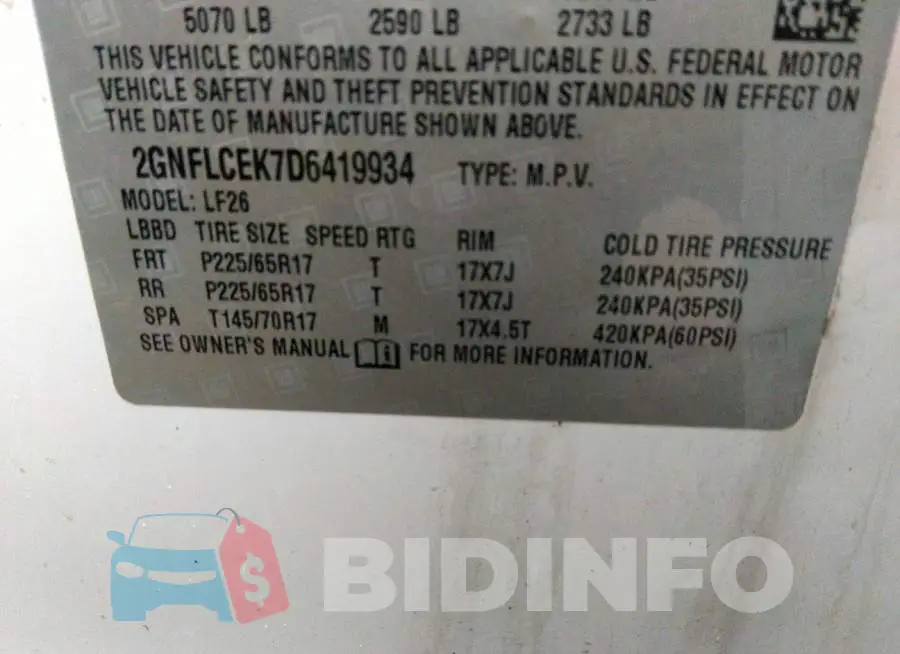 2GNFLCEK7D6419934 Photo# 9