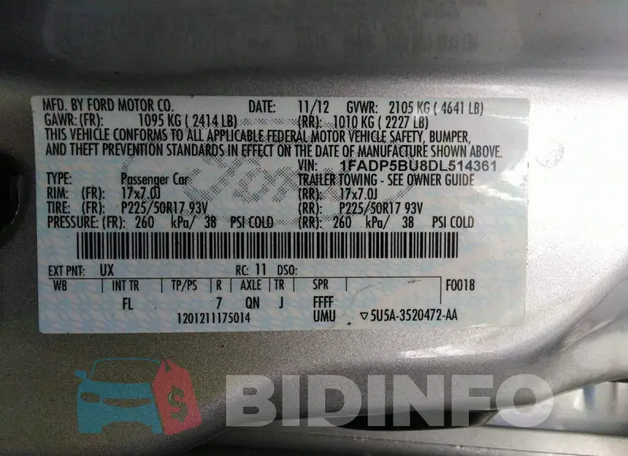 1FADP5BU8DL514361 Photo# 9
