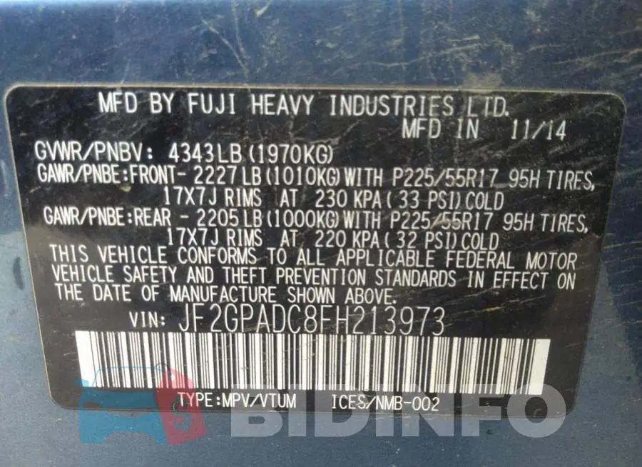 JF2GPADC8FH213973 Photo# 9