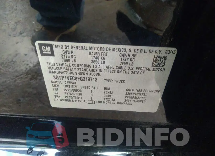 3GTP1VEC8FG319713 Photo# 9