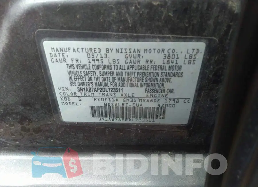 3N1AB7AP2DL723511 Photo# 9