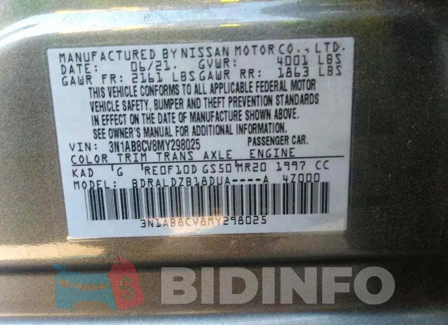 3N1AB8CV8MY298025 Photo# 9