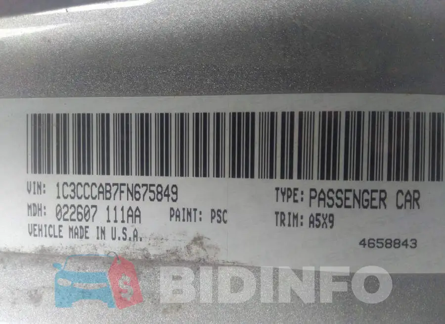 1C3CCCAB7FN675849 Photo# 9
