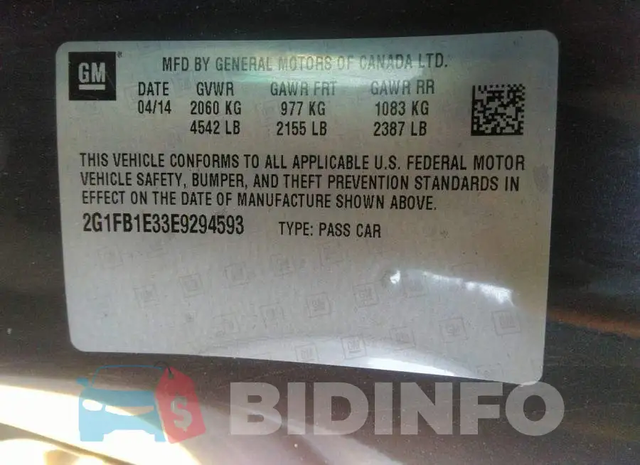 2G1FB1E33E9294593 Photo# 9