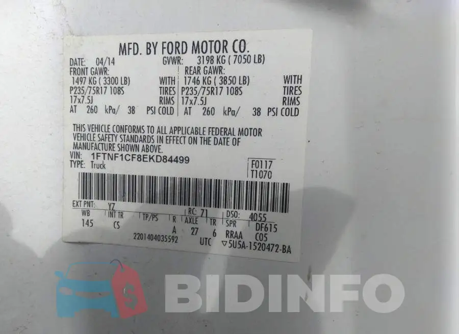 1FTNF1CF8EKD84499 Photo# 9