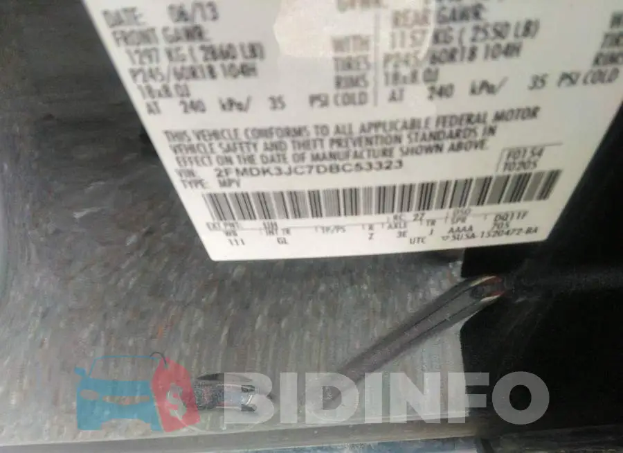 2FMDK3JC7DBC53323 Photo# 9