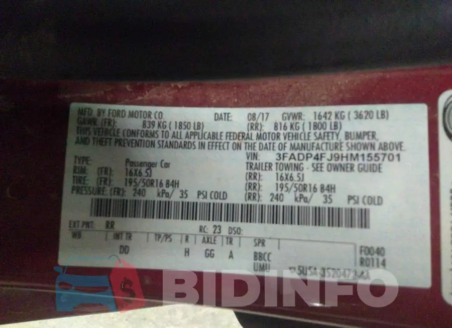 3FADP4FJ9HM155701 Photo# 9