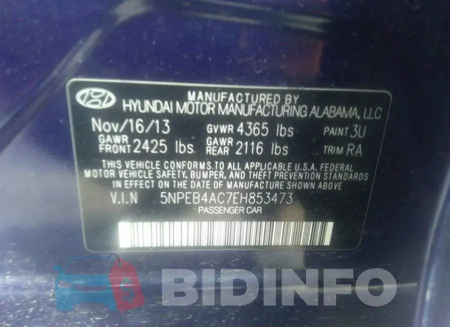 5NPEB4AC7EH853473 Photo# 9