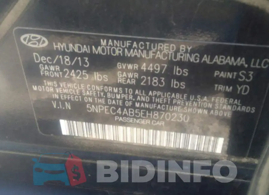 5NPEC4AB5EH870230 Photo# 9