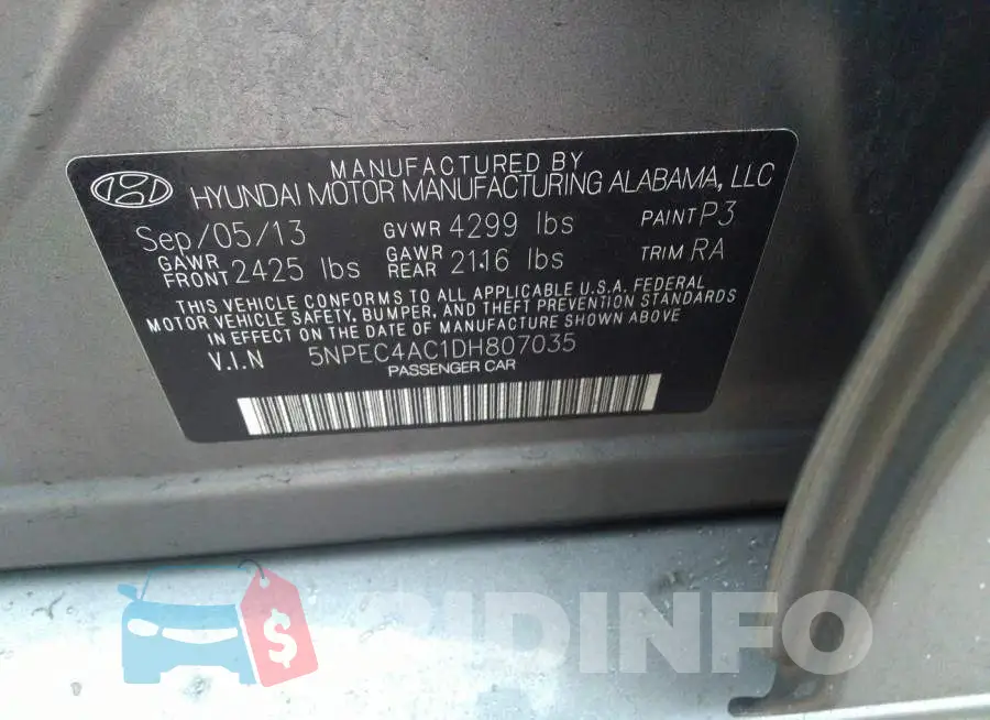 5NPEC4AC1DH807035 Photo# 9