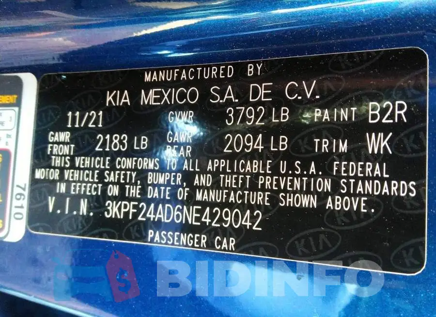 3KPF24AD6NE429042 Photo# 9