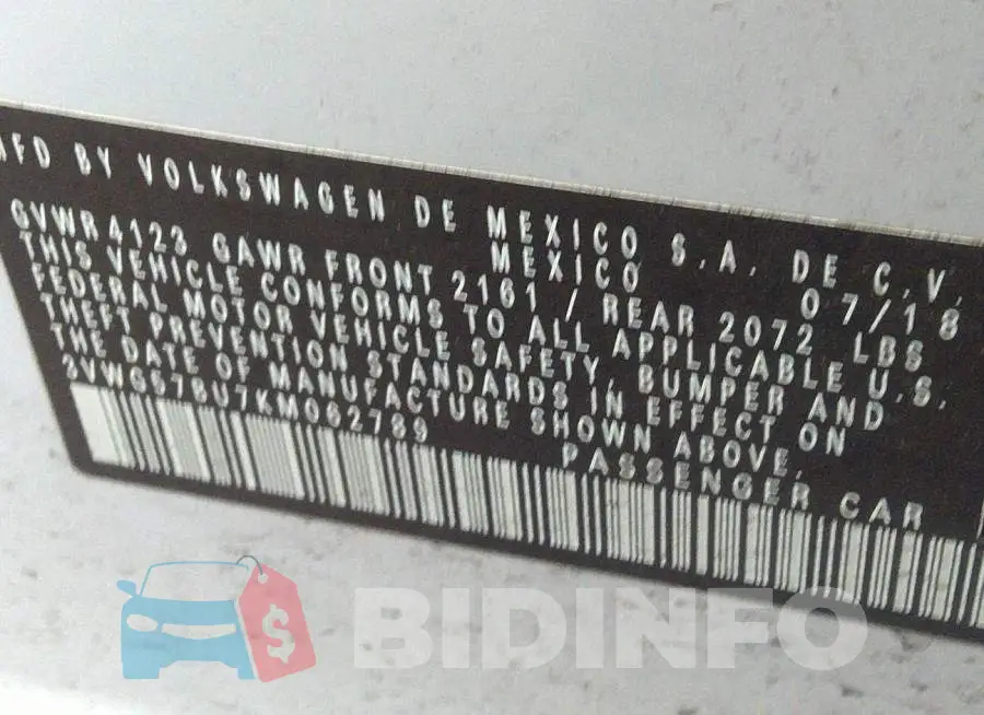 3VWG57BU7KM062789 Photo# 9