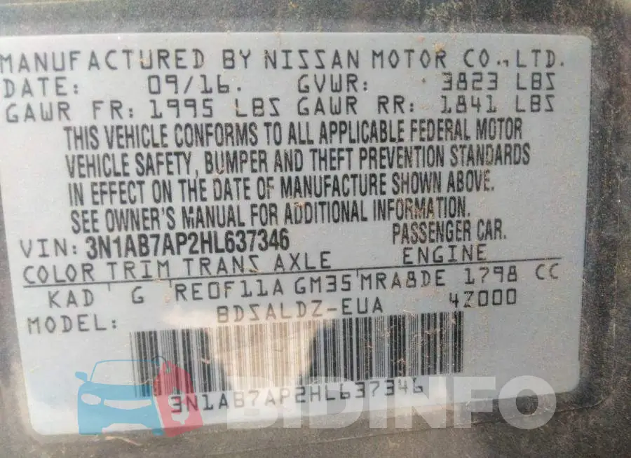 3N1AB7AP2HL637346 Photo# 9