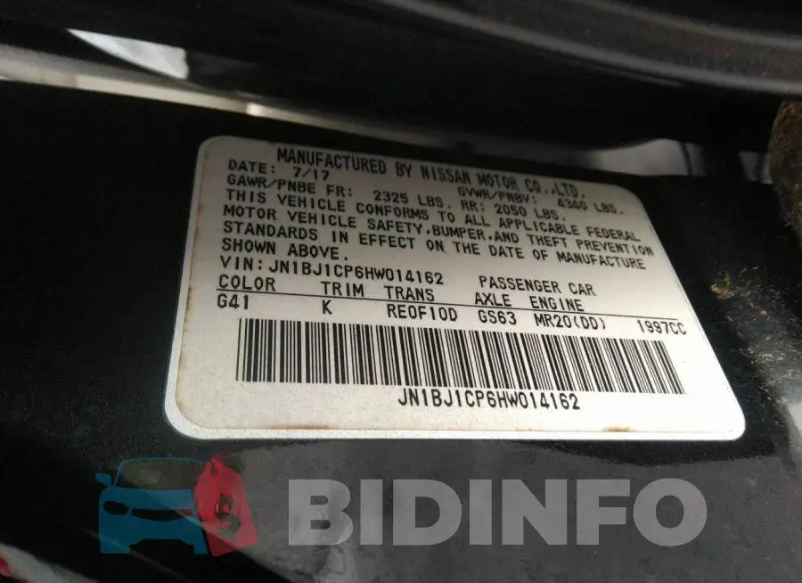 JN1BJ1CP6HW014162 Photo# 9