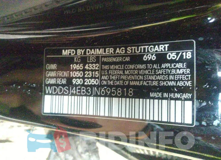 WDDSJ4EB3JN695818 Photo# 9