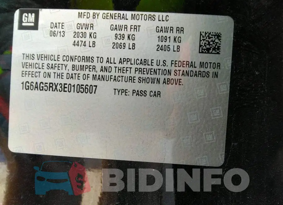 1G6AG5RX3E0105607 Photo# 9