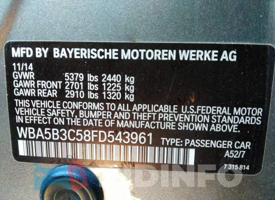 WBA5B3C58FD543961 Photo# 9