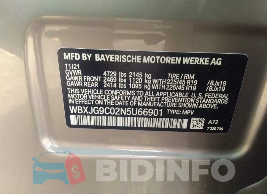 WBXJG9C02N5U66901 Photo# 9