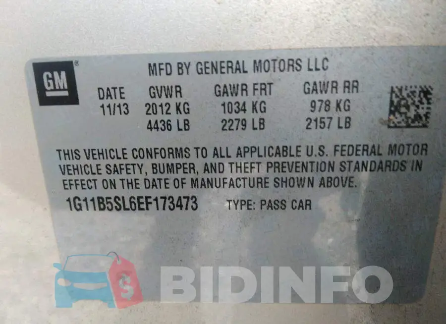 1G11B5SL6EF173473 Photo# 9
